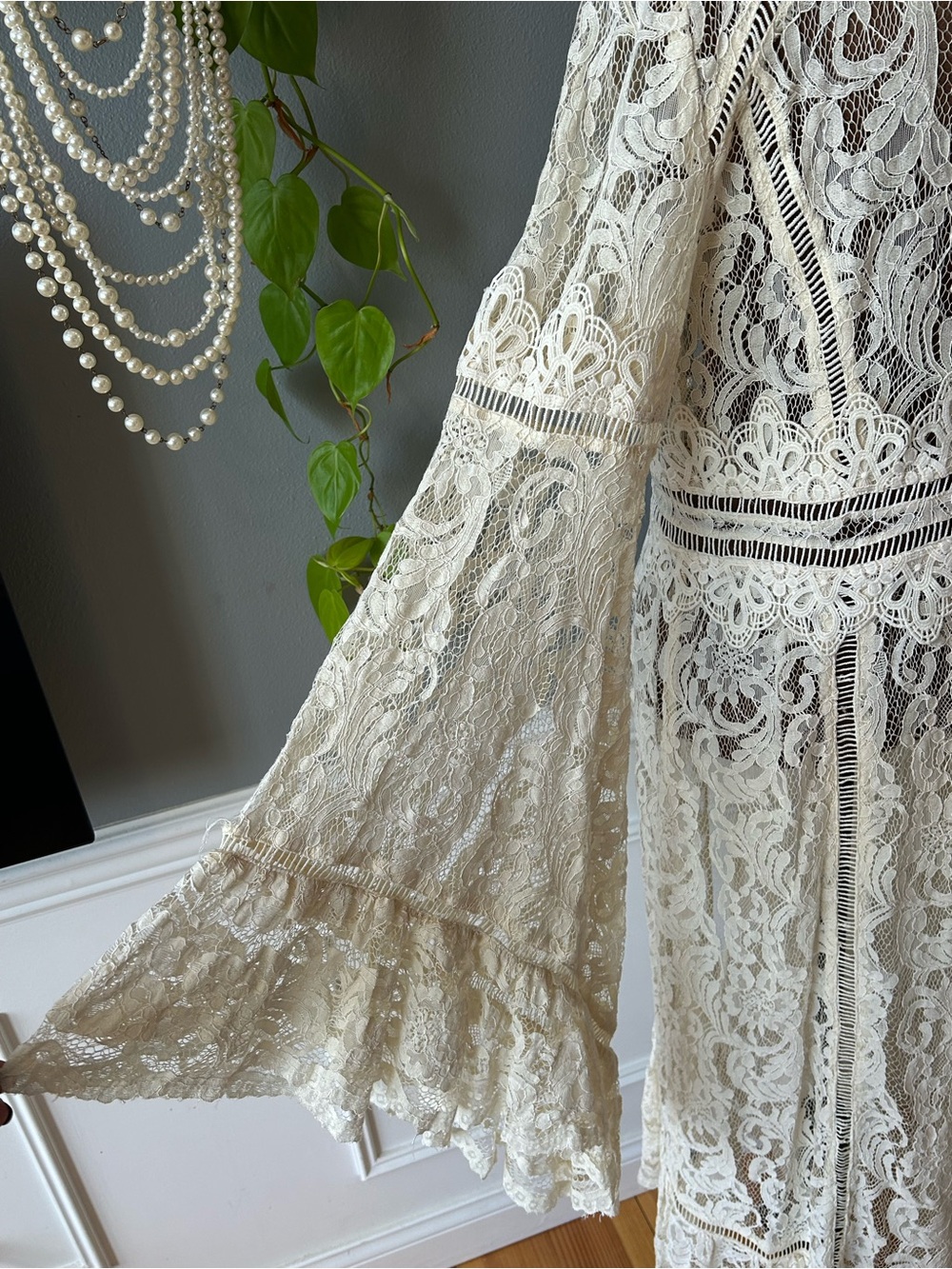 Free People Lace Maxi Duster Cardigan STUNNING - Picture 7 of 12